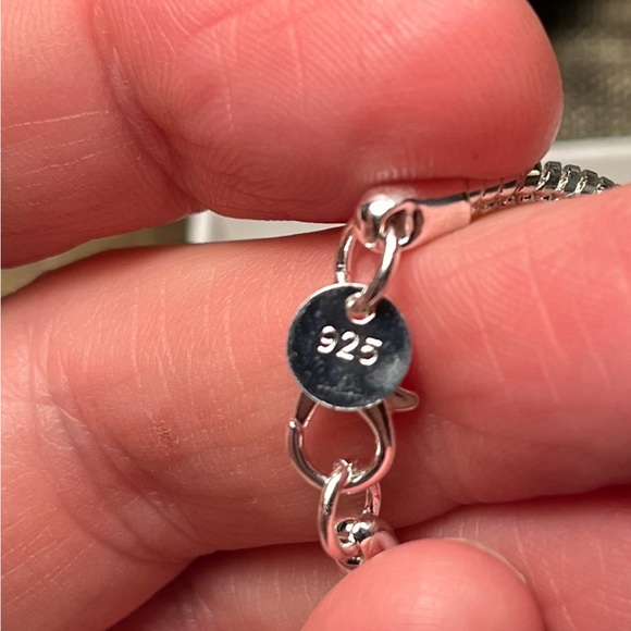 2002-AMT Two Piece Jewelry Set 925 Charm Stamped Necklace & Bracelet - Picture 5 of 13